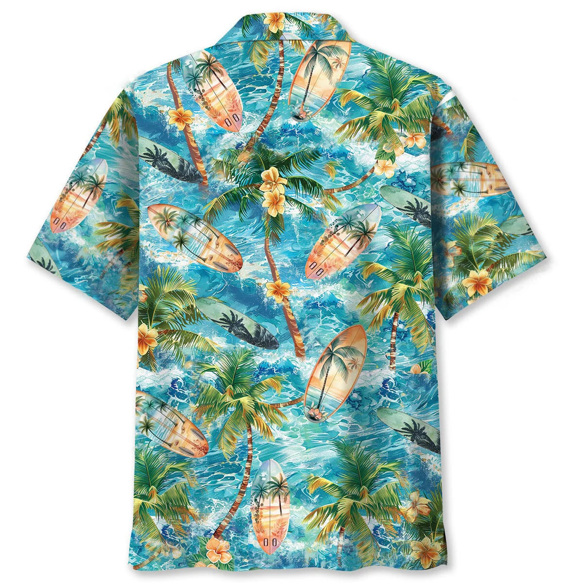 Tropical Surfing Surfboard Hawaiian Shirt, custom shirt gift for men (view 2)