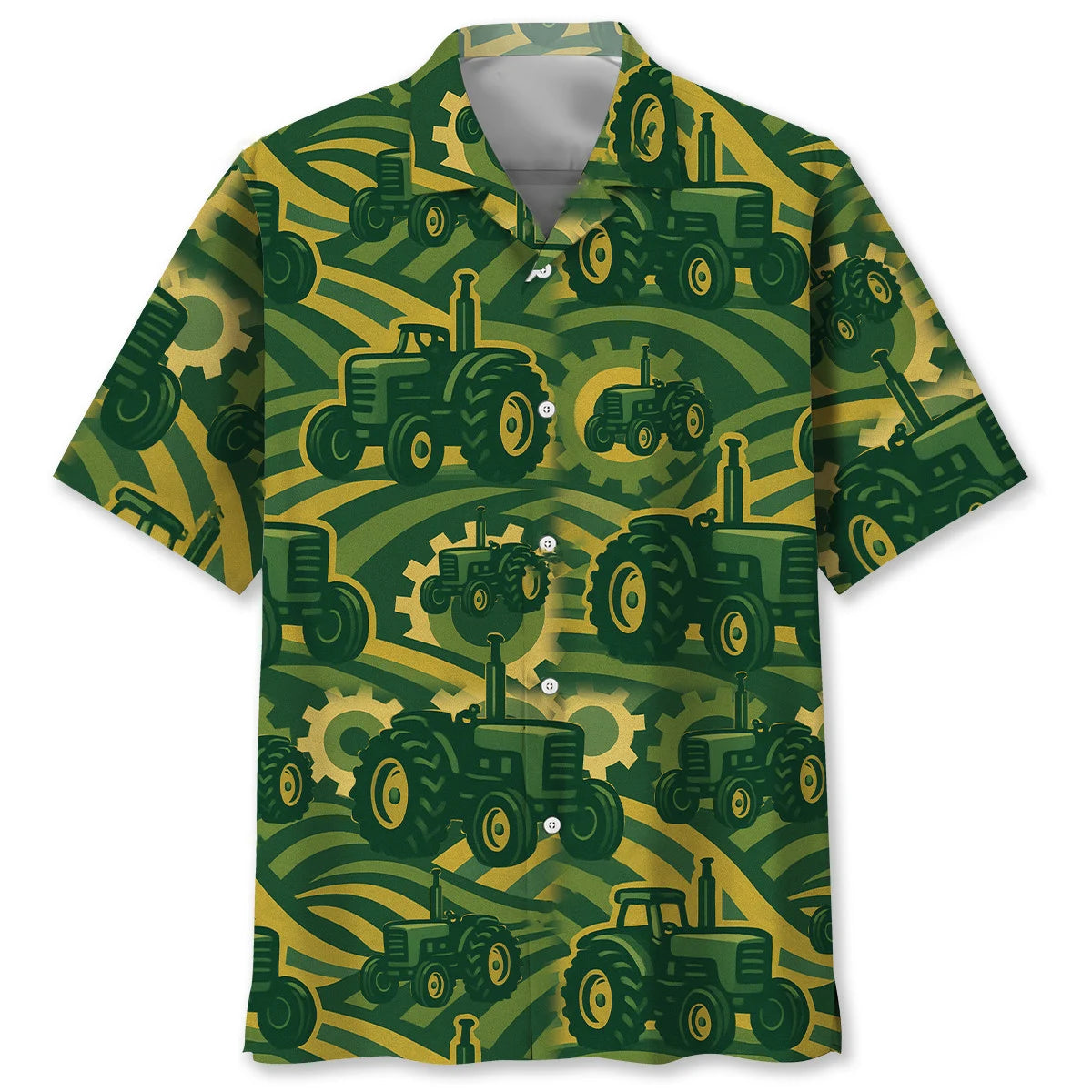 Tropical Tractor Hawaiian Shirt, custom shirt gift for men (view 2)