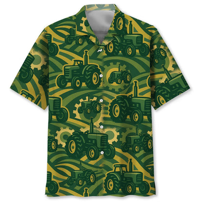 Tropical Tractor Hawaiian Shirt, custom shirt gift for men (view 2)