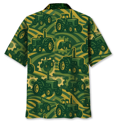 Tropical Tractor Hawaiian Shirt, custom shirt gift for men (view 4)