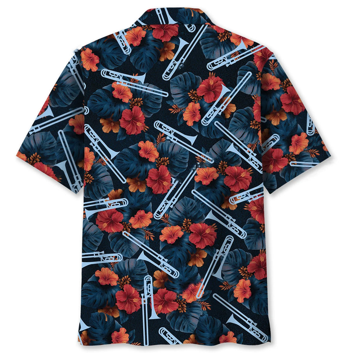 Tropical Trombone Hawaiian Shirt, custom shirt gift for men
