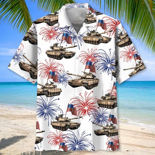 Tropical Usa Tank Veteran Hawaiian Shirt, patriotic gift for 4th of July