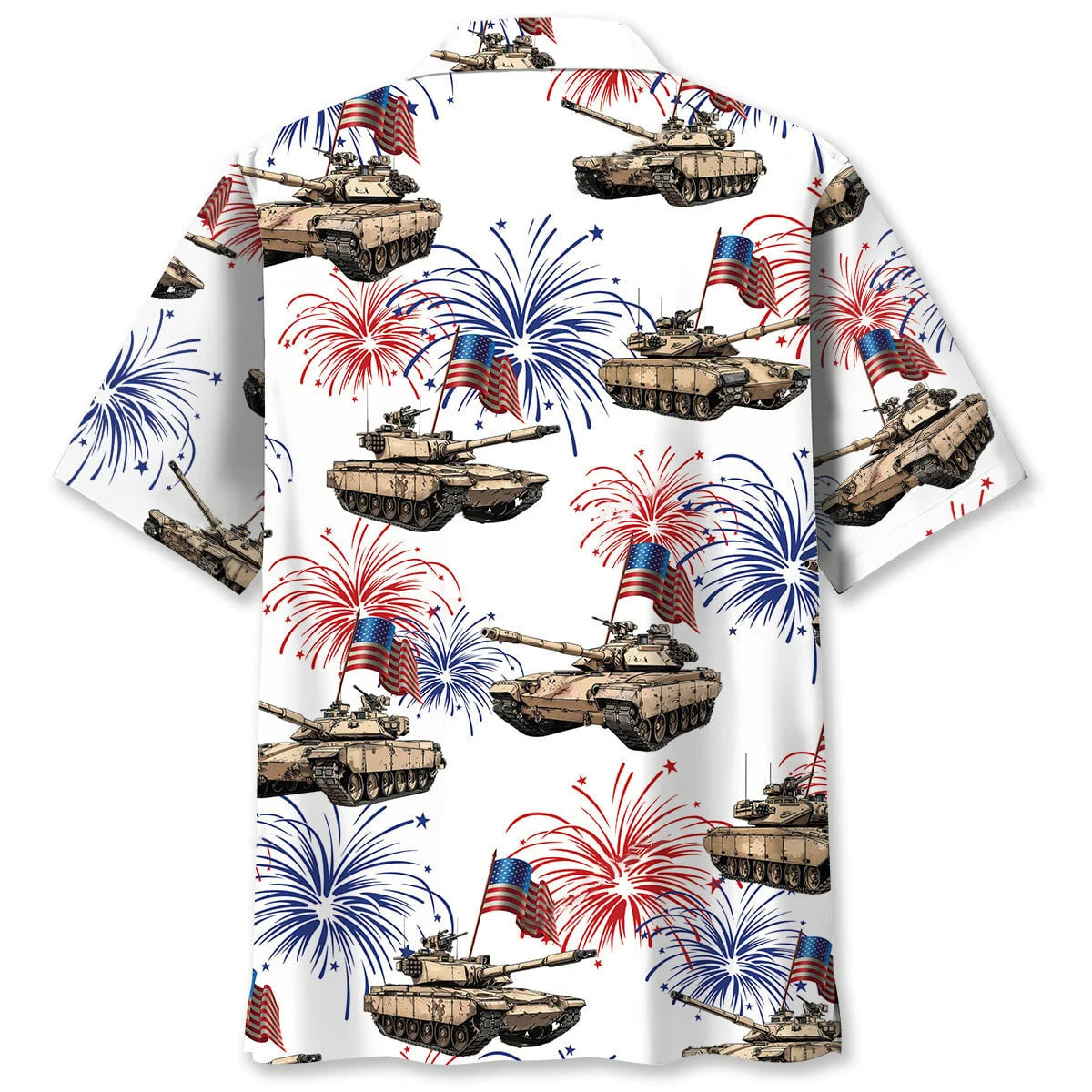 Tropical Usa Tank Veteran Hawaiian Shirt, patriotic gift for 4th of July (view 2)