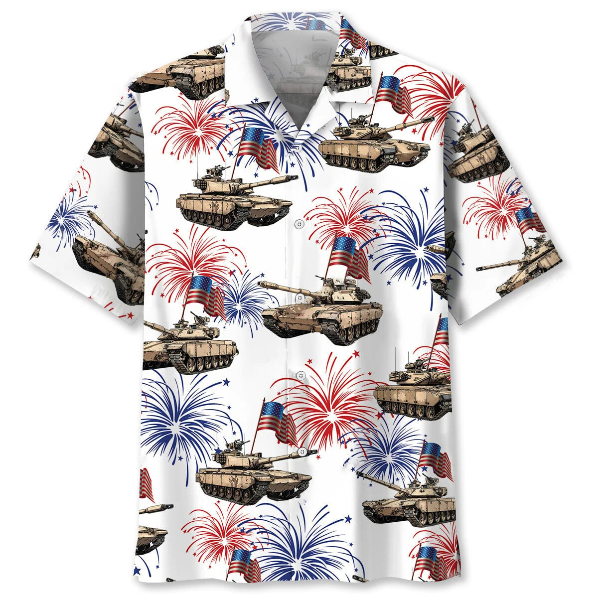 Tropical Usa Tank Veteran Hawaiian Shirt, patriotic gift for 4th of July (view 4)