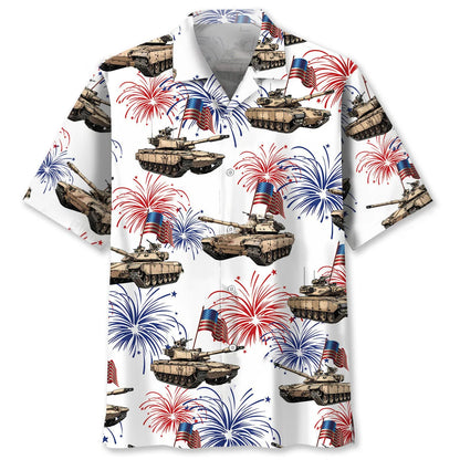 Tropical Usa Tank Veteran Hawaiian Shirt, patriotic gift for 4th of July (view 4)