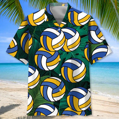Tropical Volleyball Balls Hawaiian Shirt, custom shirt gift for men (view 2)