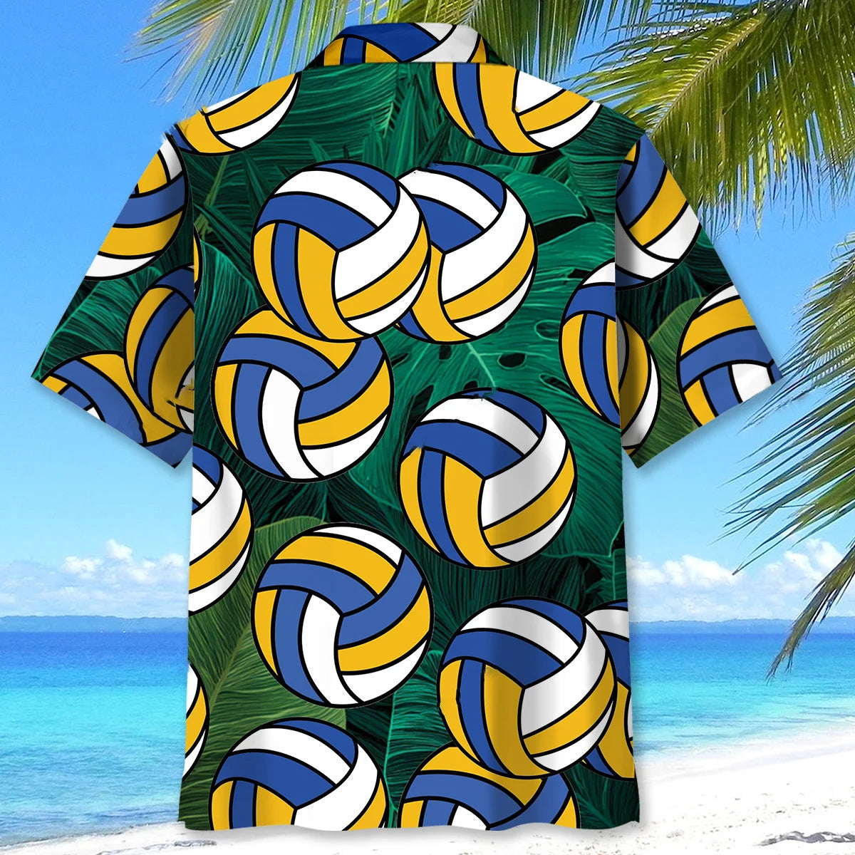 Tropical Volleyball Balls Hawaiian Shirt, custom shirt gift for men (view 3)