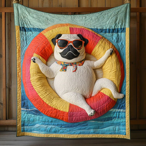 Tropicool Pug Quilt Blanket