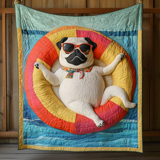 Tropicool Pug Quilt Blanket