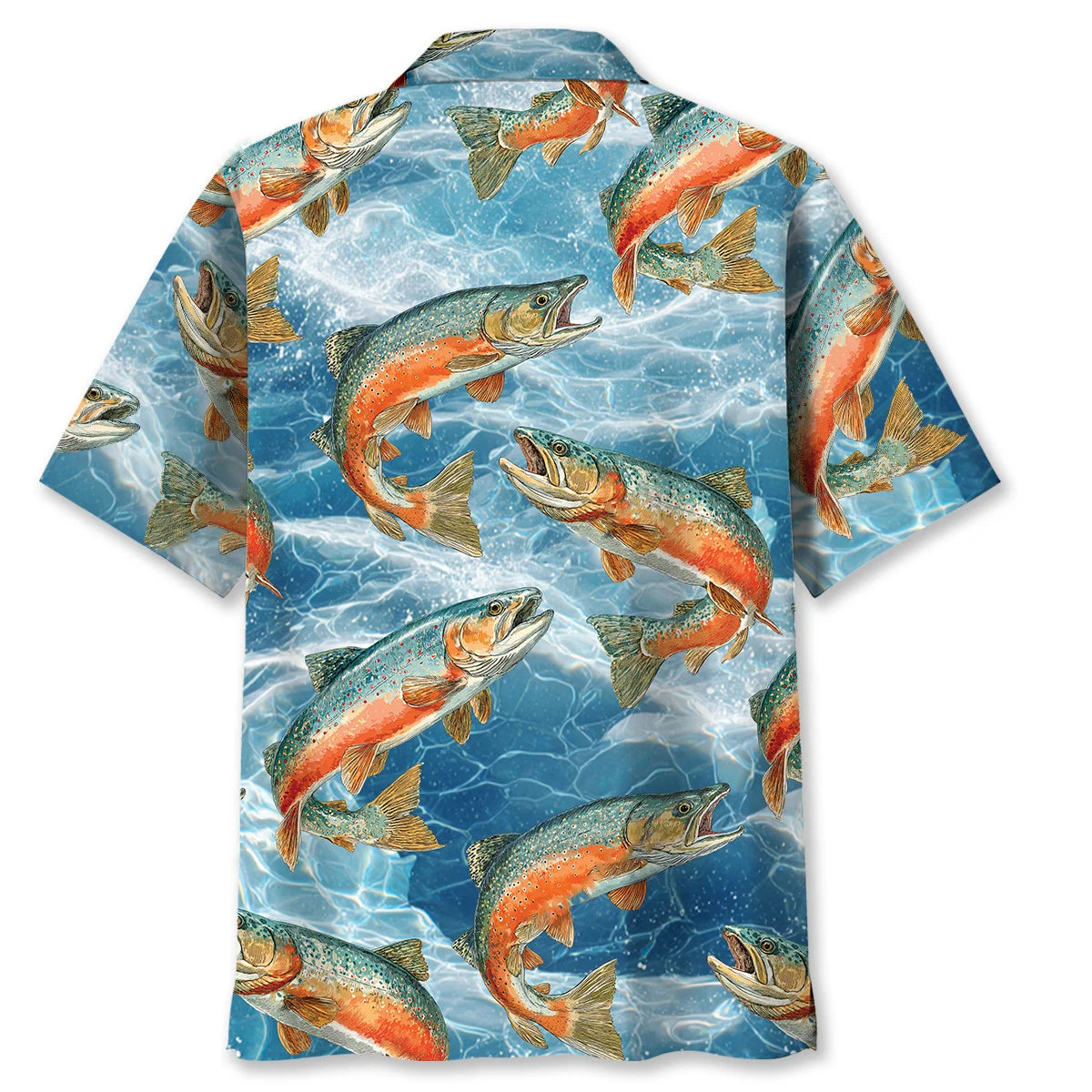 Trout Fishing Blue Water Hawaiian Shirt, fishing gift for men (view 3)