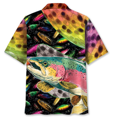 Trout Fishing Game Hawaiian Shirt, fishing gift for men (view 4)