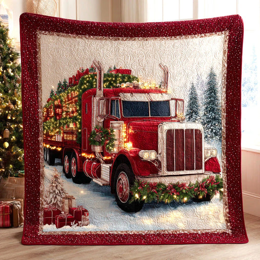 Truck With Gifts Quilt Blanket