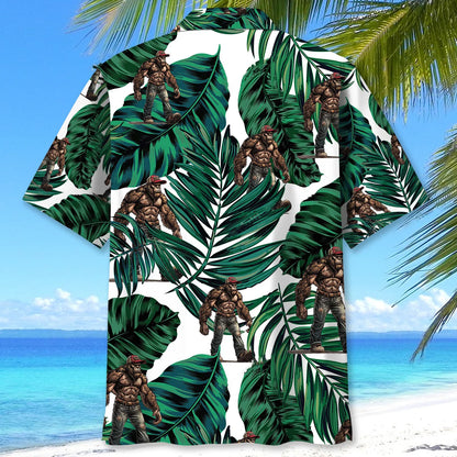 Trucker Bigfoot Hawaiian Shirt, custom shirt gift for men (view 3)