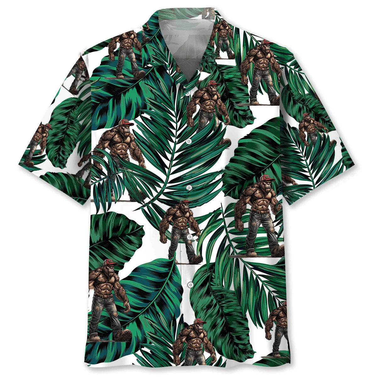 Trucker Bigfoot Hawaiian Shirt, custom shirt gift for men (view 4)