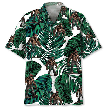 Trucker Bigfoot Hawaiian Shirt, custom shirt gift for men (view 4)