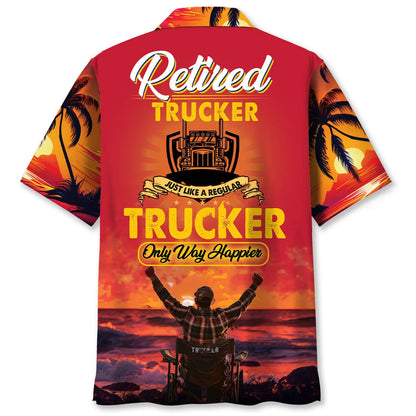 Trucker Retirement Hawaiian Shirt, custom shirt gift for men (view 4)
