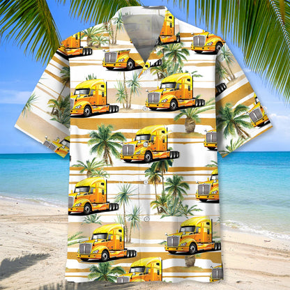 Trucker Tropical Hawaiian Shirt, custom shirt gift for men