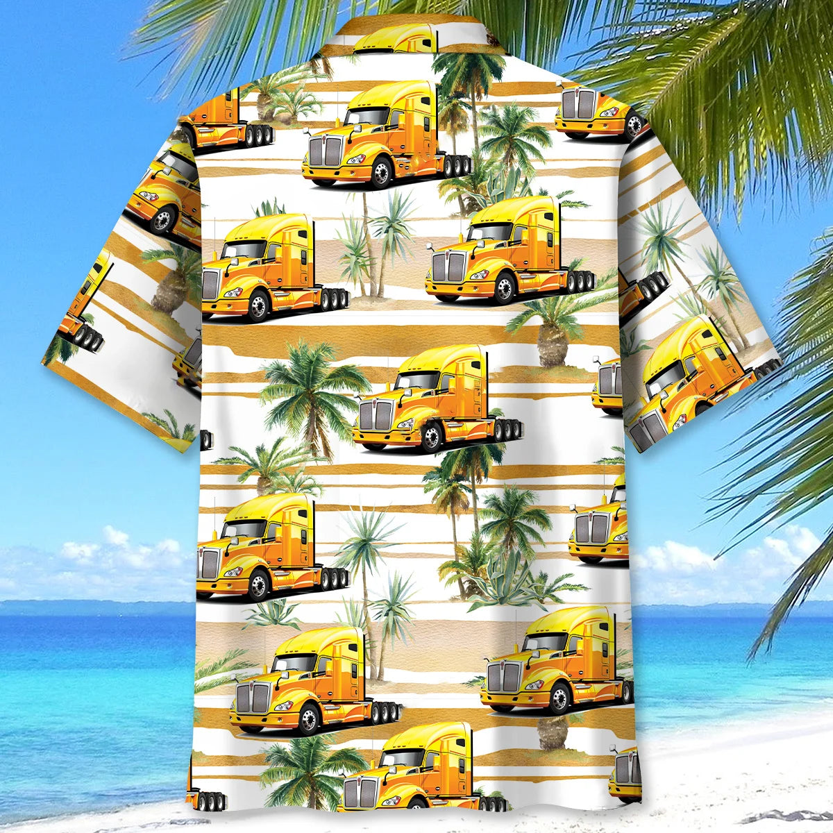 Trucker Tropical Hawaiian Shirt, custom shirt gift for men (view 3)