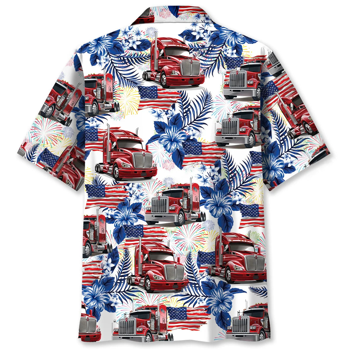 Trucker Usa Hawaiian Shirt, patriotic gift for 4th of July (view 2)