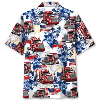 Trucker Usa Hawaiian Shirt, patriotic gift for 4th of July (view 2)