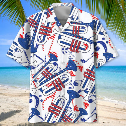 Trumpet 4th of July Celebrations Hawaiian Shirt, custom shirt gift for men (view 2)