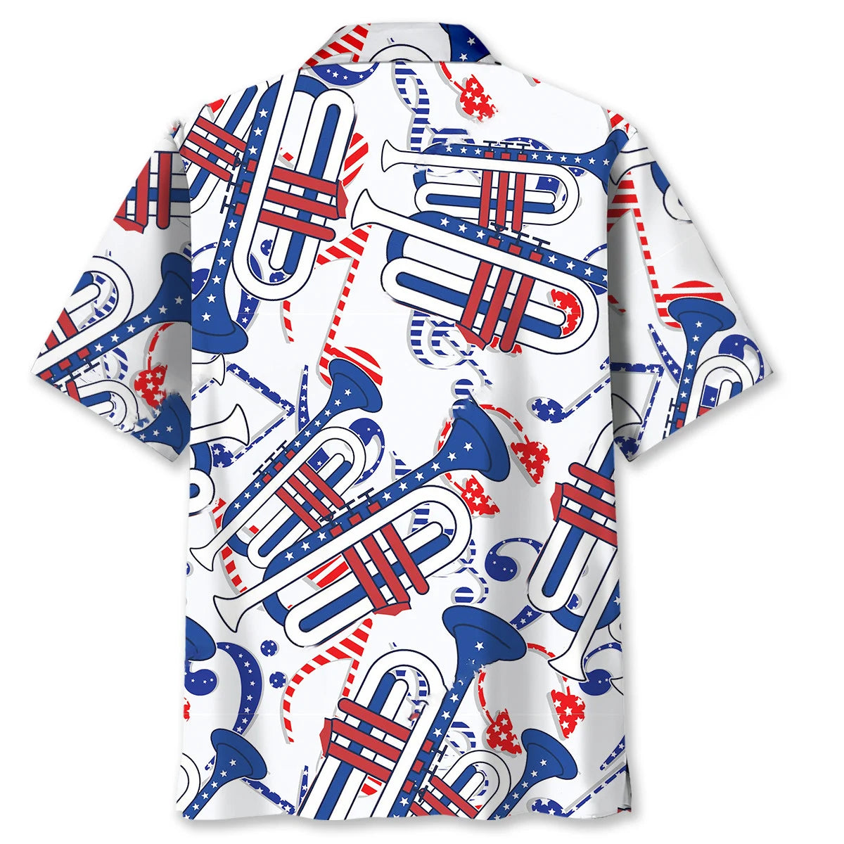 Trumpet 4th of July Celebrations Hawaiian Shirt, custom shirt gift for men (view 3)