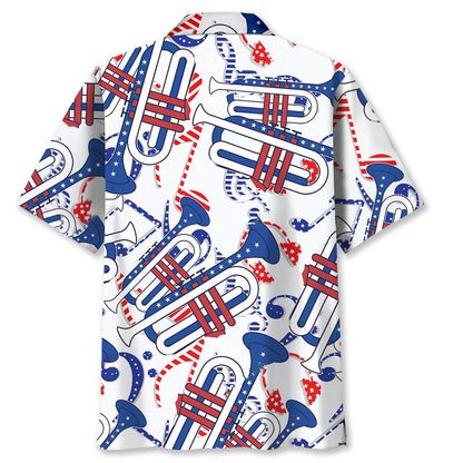 Trumpet 4th of July Celebrations Hawaiian Shirt, custom shirt gift for men (view 3)