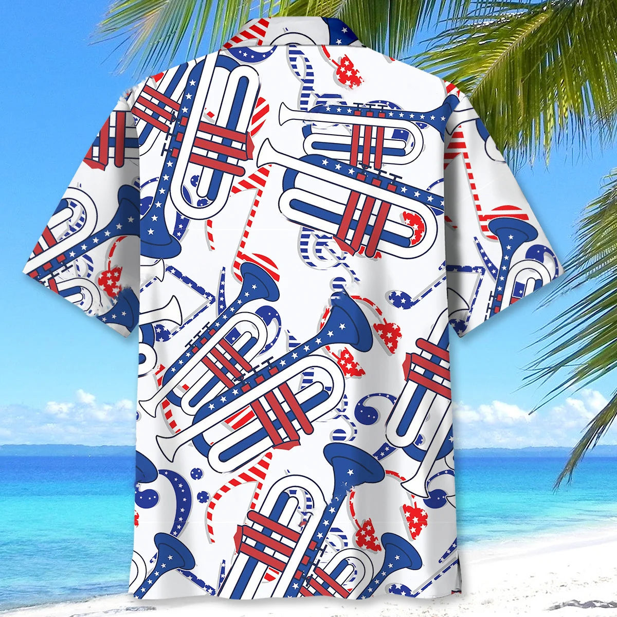 Trumpet 4th of July Celebrations Hawaiian Shirt, custom shirt gift for men (view 4)