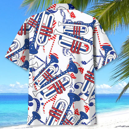Trumpet 4th of July Celebrations Hawaiian Shirt, custom shirt gift for men (view 4)