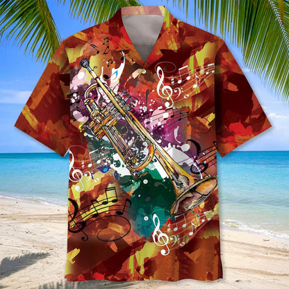Trumpet Art Hawaiian Shirt, custom shirt gift for men
