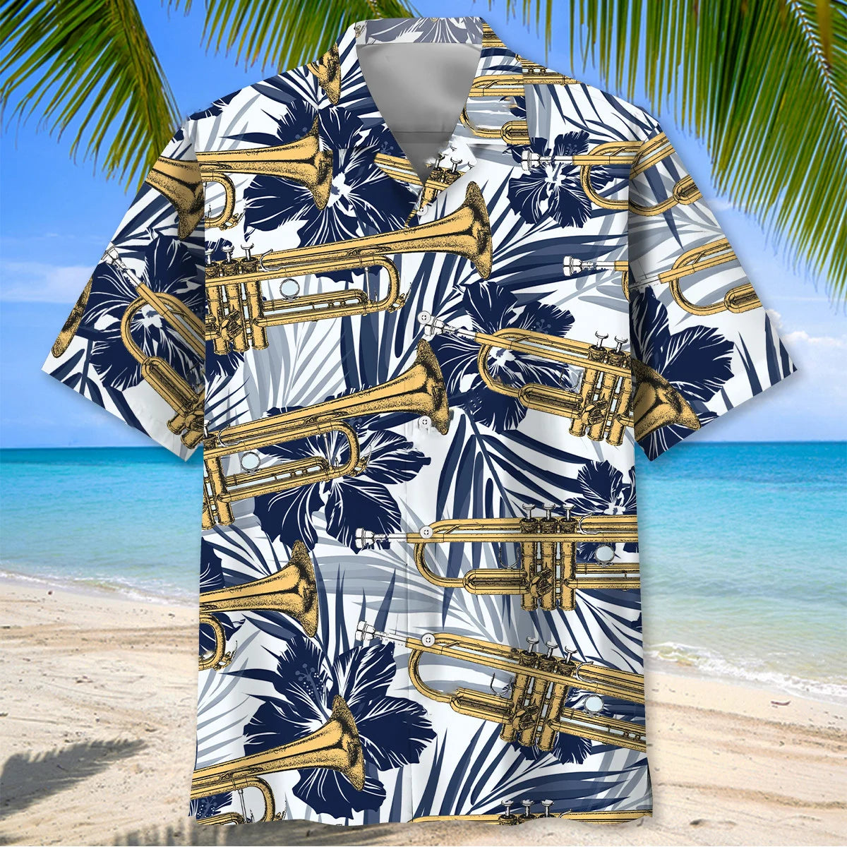 Trumpet Hibiscus Hawaiian Shirt, custom shirt gift for men (view 2)