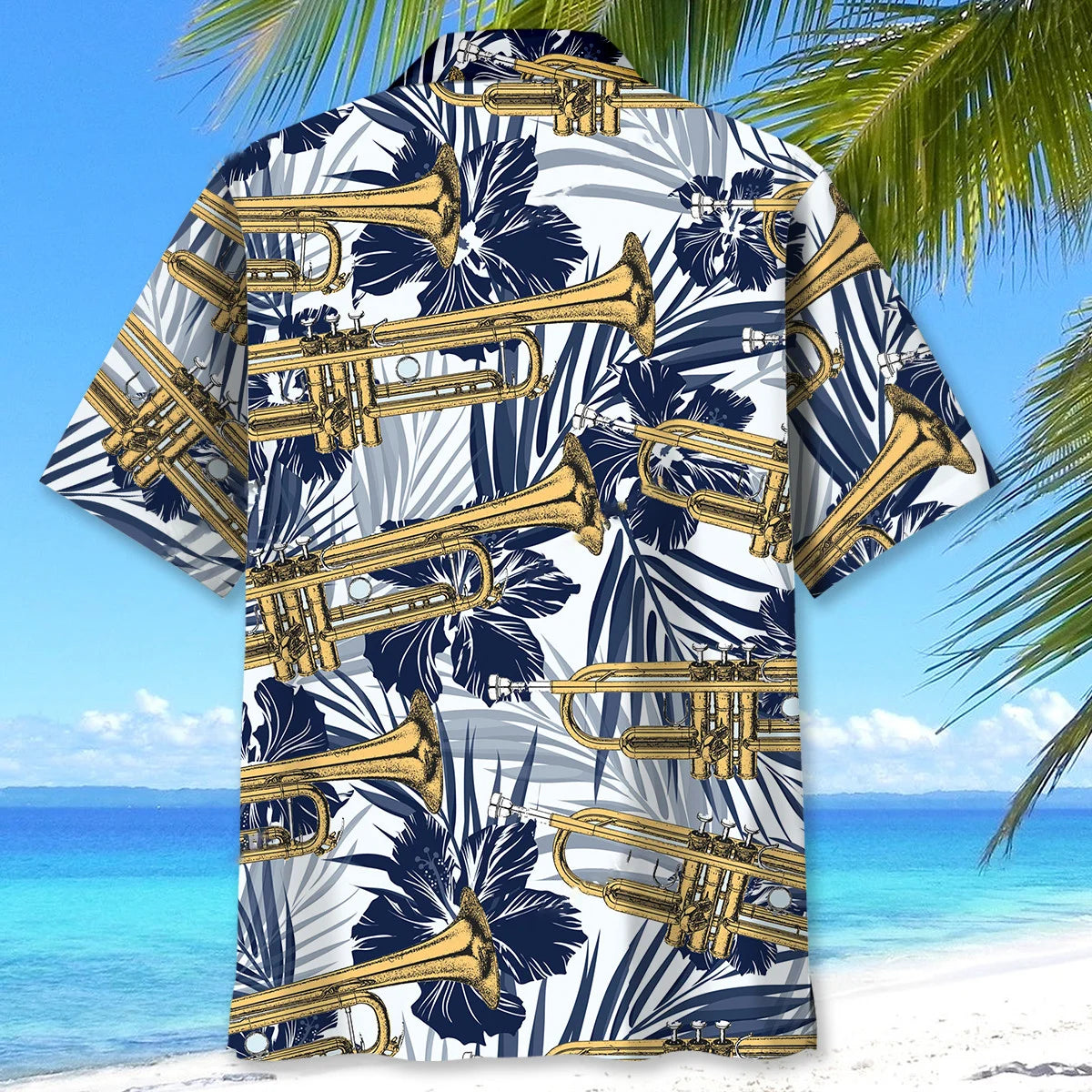 Trumpet Hibiscus Hawaiian Shirt, custom shirt gift for men (view 3)