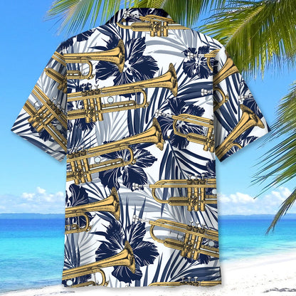 Trumpet Hibiscus Hawaiian Shirt, custom shirt gift for men (view 3)