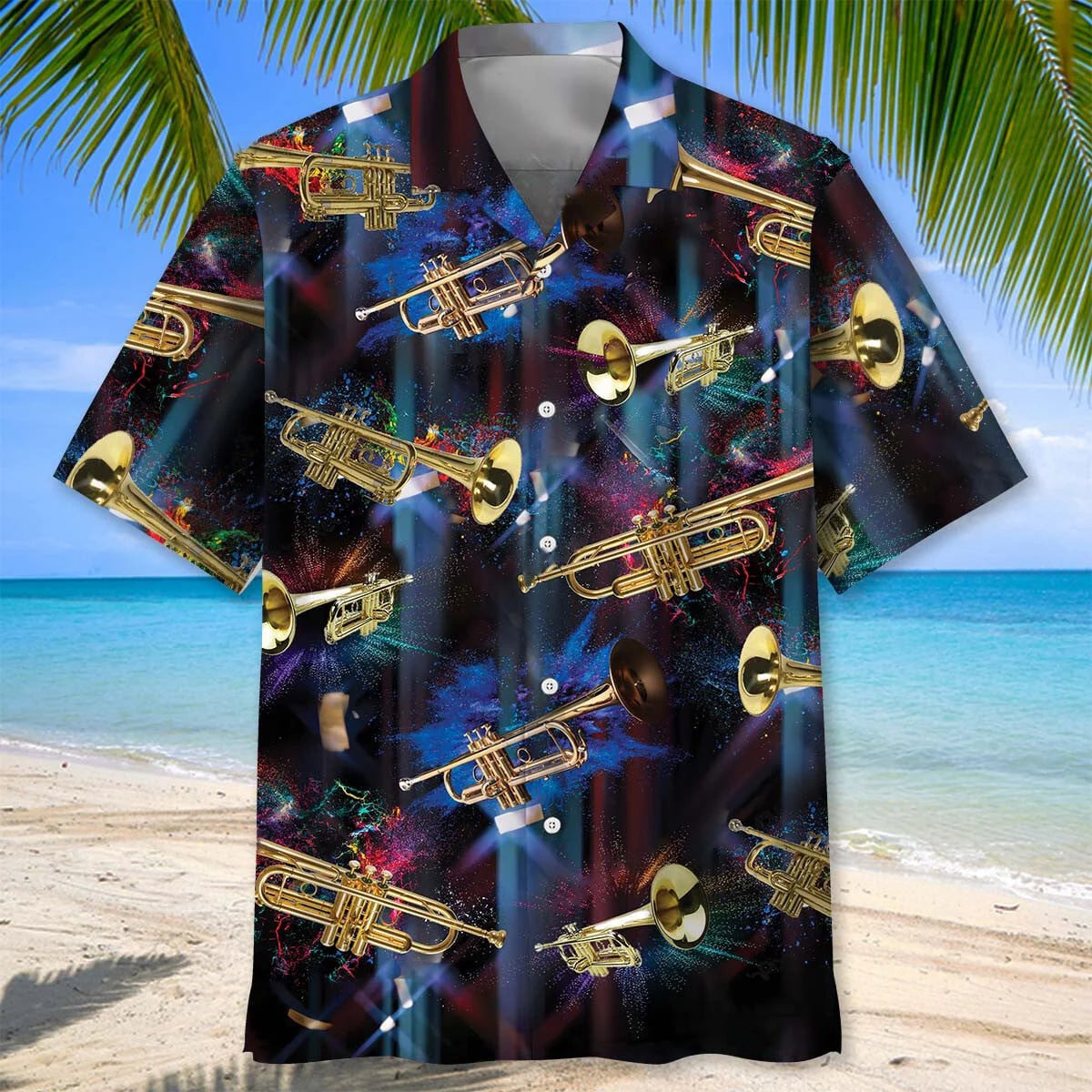 Trumpet Light Hawaiian Shirt, custom shirt gift for men