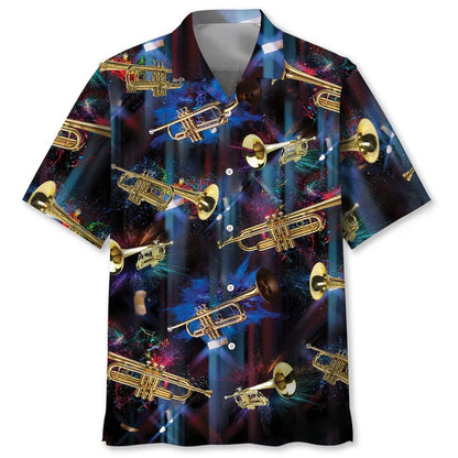 Trumpet Light Hawaiian Shirt, custom shirt gift for men (view 2)