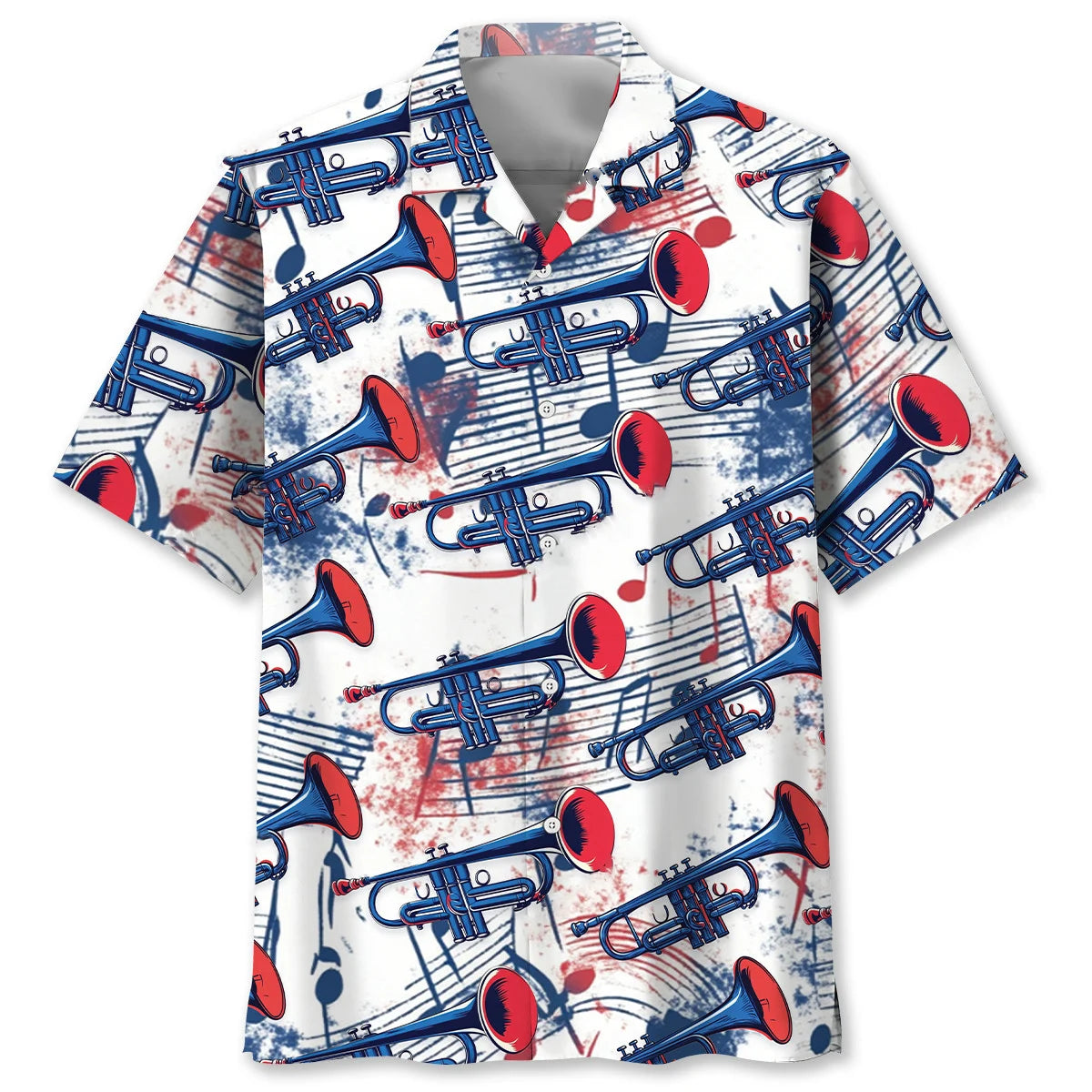 Trumpet Usa Hawaiian Shirt, patriotic gift for 4th of July