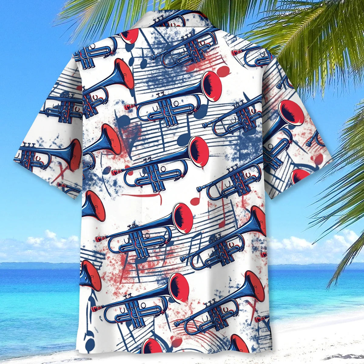 Trumpet Usa Hawaiian Shirt, patriotic gift for 4th of July (view 3)