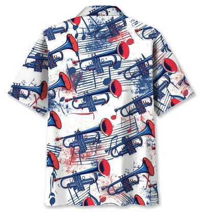 Trumpet Usa Hawaiian Shirt, patriotic gift for 4th of July (view 4)