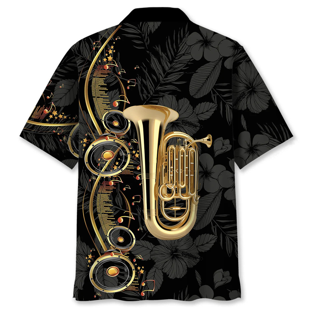 Tuba Black Music Hawaiian Shirt, custom shirt gift for men (view 4)