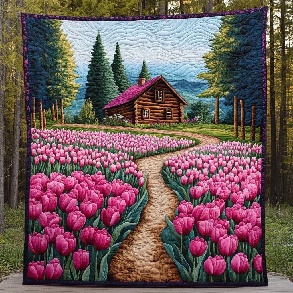 Tulip Dreaming Quilt Blanket