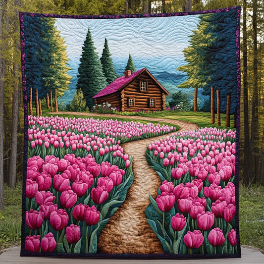 Tulip Dreaming Quilt Blanket