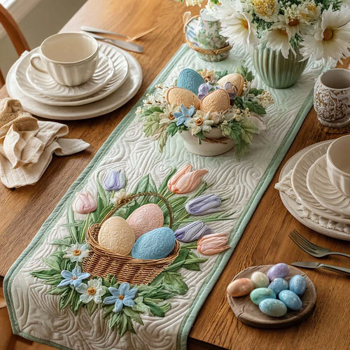 Tulip Egg Treasure Quilted Table Runner