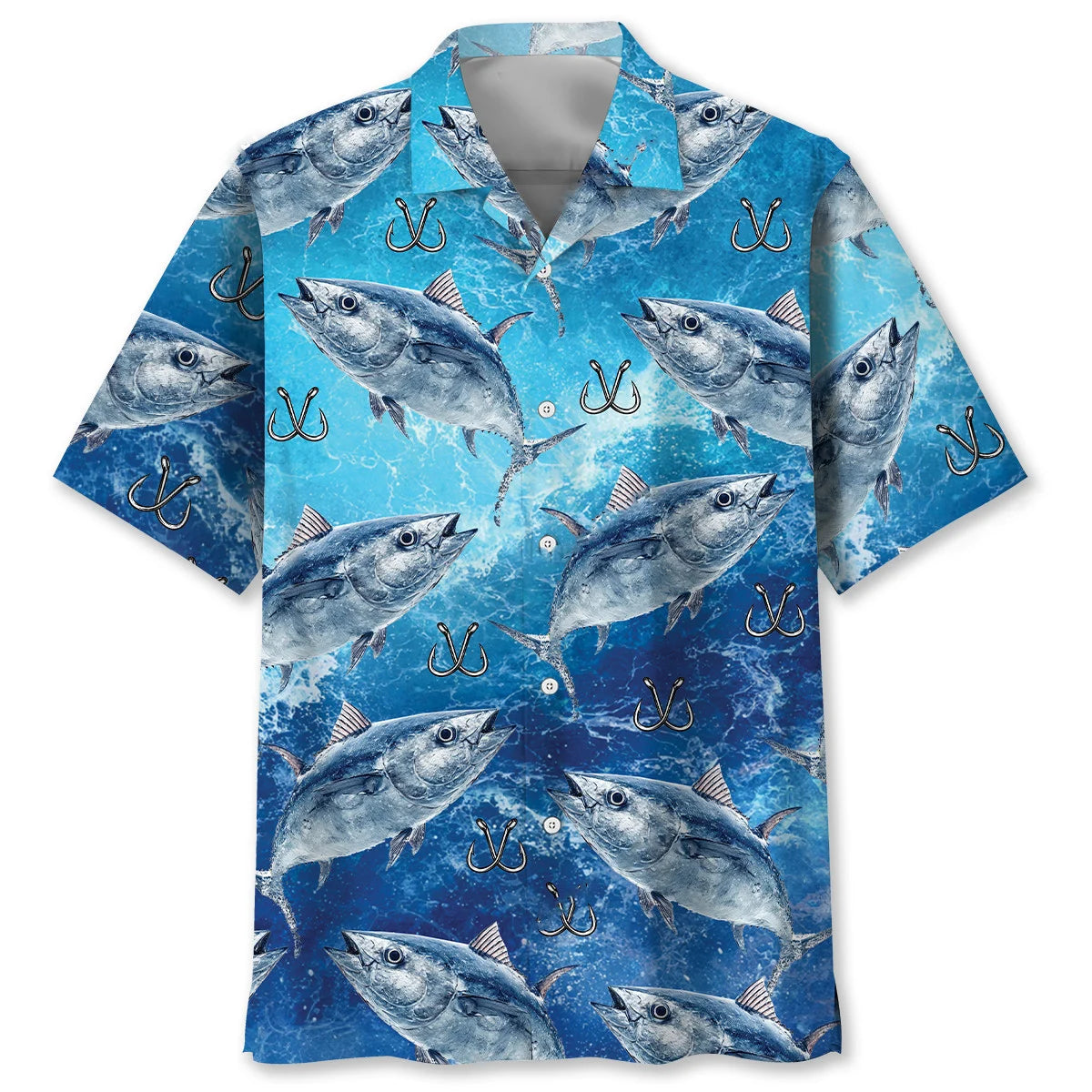 Tuna Fish Blue Hawaiian Shirt, custom shirt gift for men