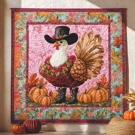 Turkey Cowboy Quilt Blanket
