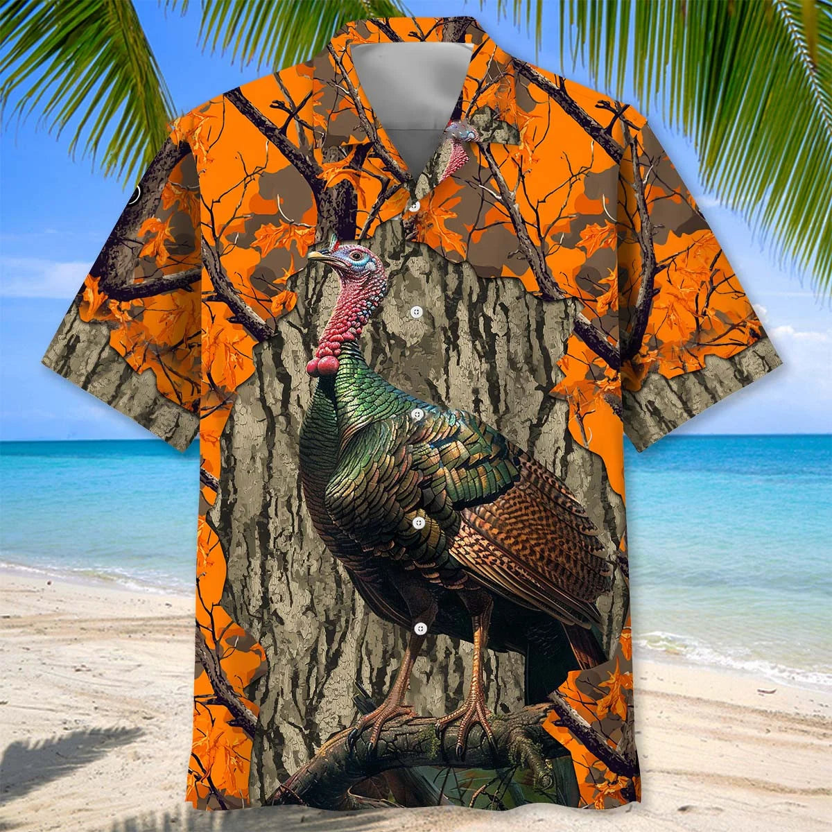 Turkey Hunter Hawaiian Shirt, custom shirt gift for men (view 2)