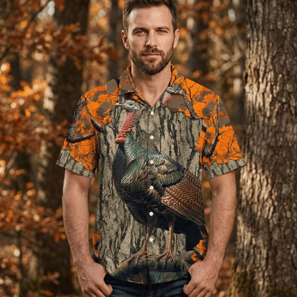 Turkey Hunter Hawaiian Shirt, custom shirt gift for men (view 3)