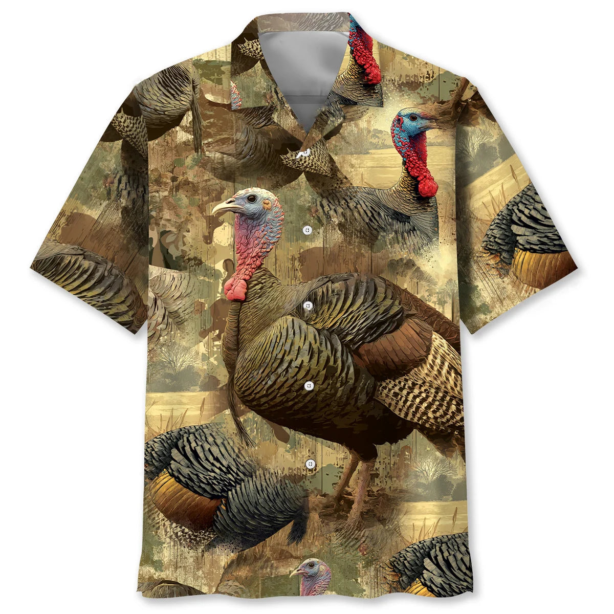 Turkey Hunting Camo Hawaiian Shirt, custom shirt gift for men