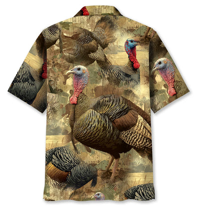 Turkey Hunting Camo Hawaiian Shirt, custom shirt gift for men (view 3)
