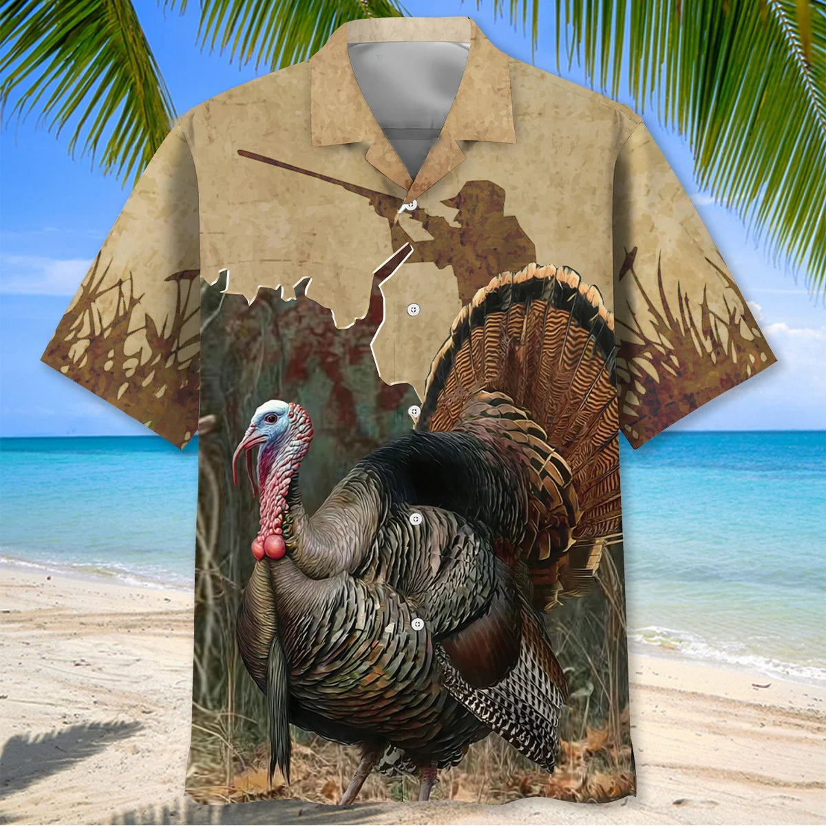 Turkey Hunting Hawaiian Shirt, custom shirt gift for men