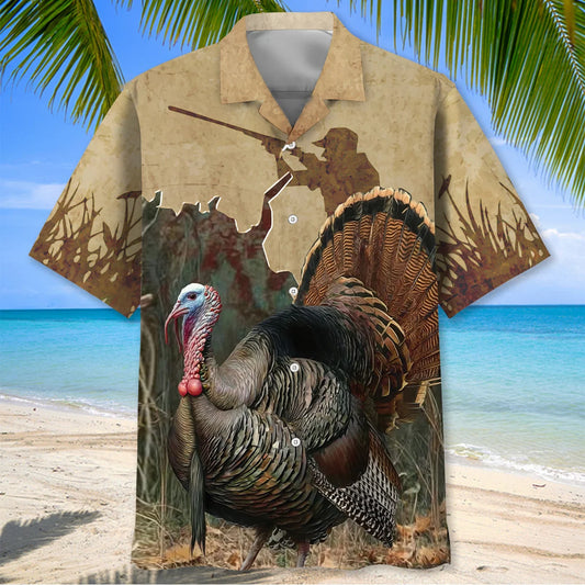 Turkey Hunting Hawaiian Shirt, custom shirt gift for men